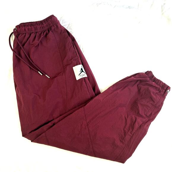 Air Jordan Windbreaker Pants Mens XL Burgundy Maroon Repel Mesh Lined Drawstring - Picture 11 of 16